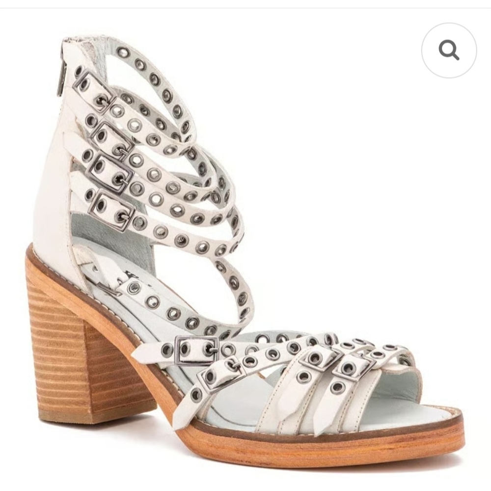 Vintage Foundry Co.Jamina Leather Studded Blocked Heel Sandals Sz. 8.5 - Picture 2 of 14